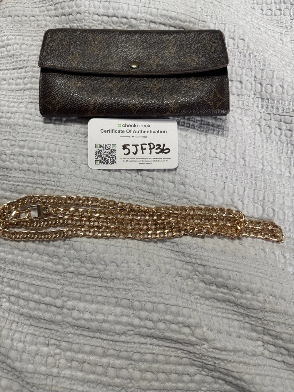 Louis Vuitton Monogram Brown Fold-Over Continental Wallet with COA